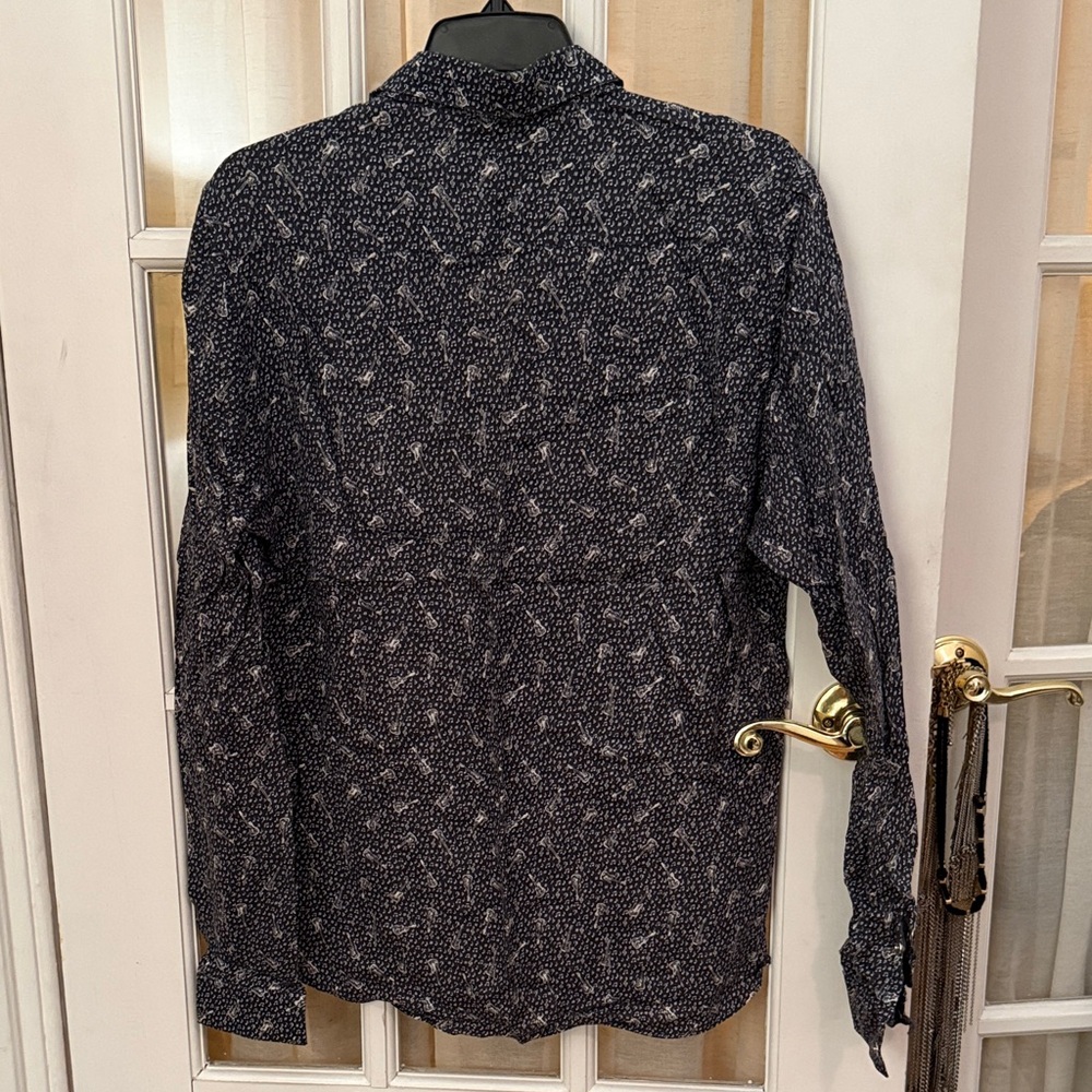The Kooples Guitar Patterned Snap Button Fitted B… - image 3